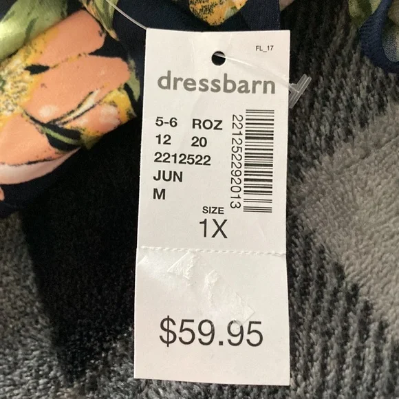 Roz & Ali Tropical Floral Dress 1X NWT - Picture 5 of 5